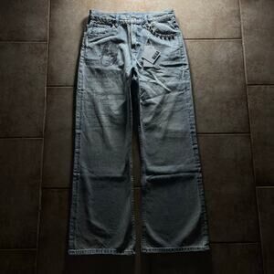 Vintage Printed Blue Baggy Denim Jeans